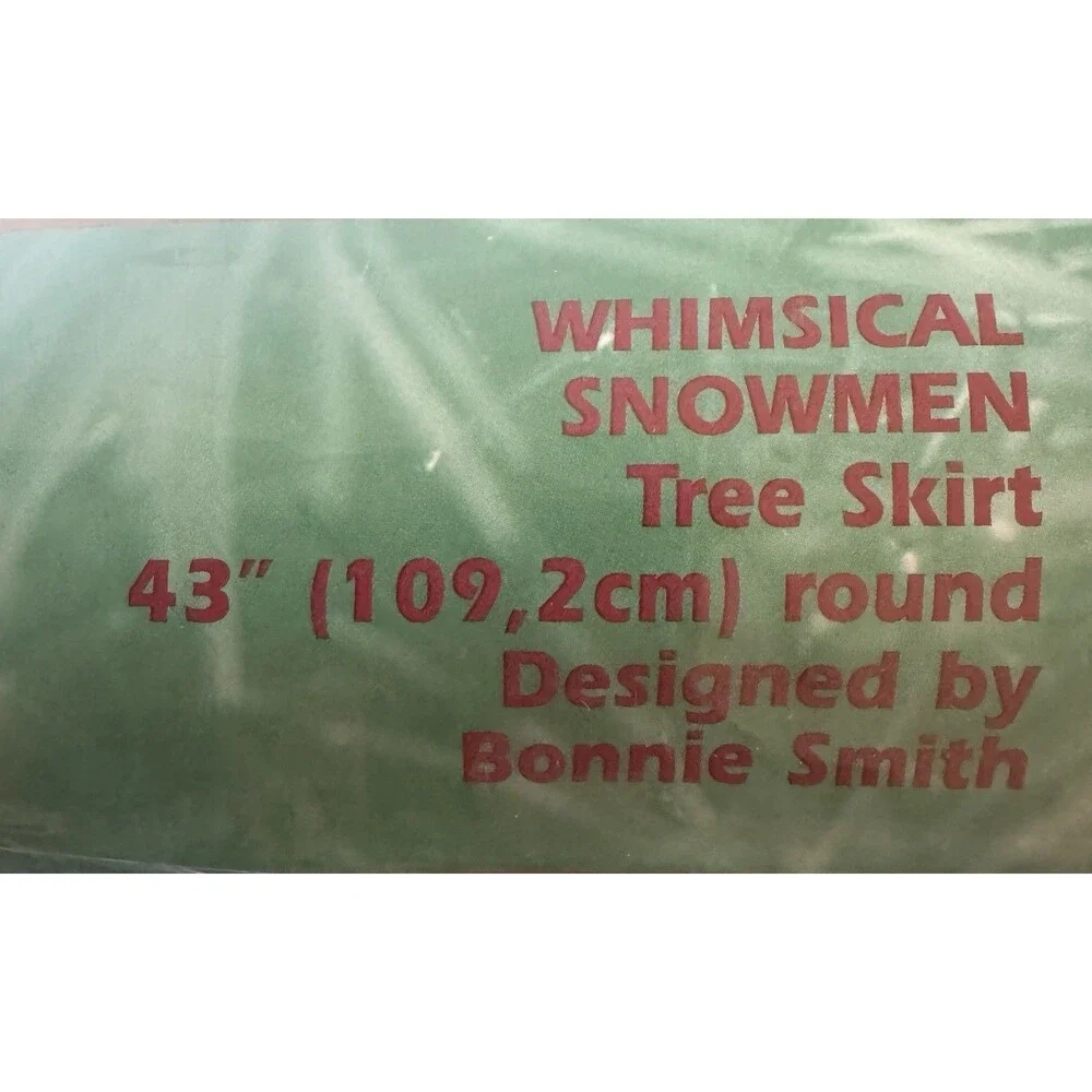 Bucilla Christmas Felt Appliqué Whimsical Snowman Tree Skirt 84402